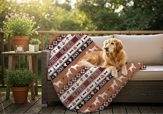Festive Fall Striped Sherpa Blanket