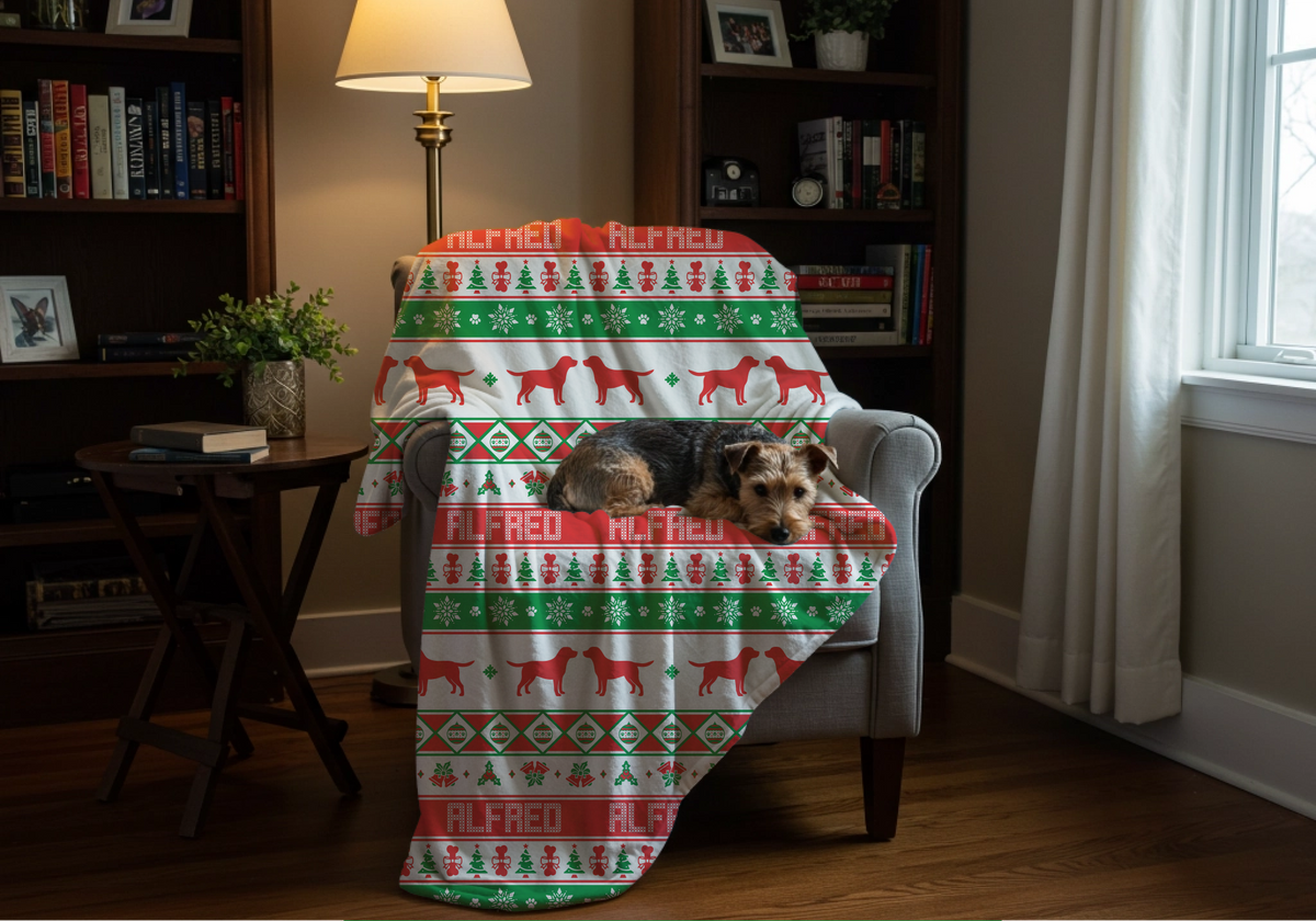 Ugly Christmas Striped Sherpa Blanket