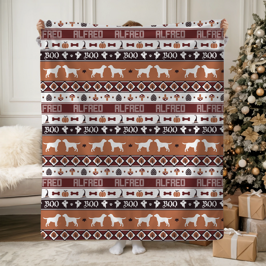 Festive Fall Striped Sherpa Blanket