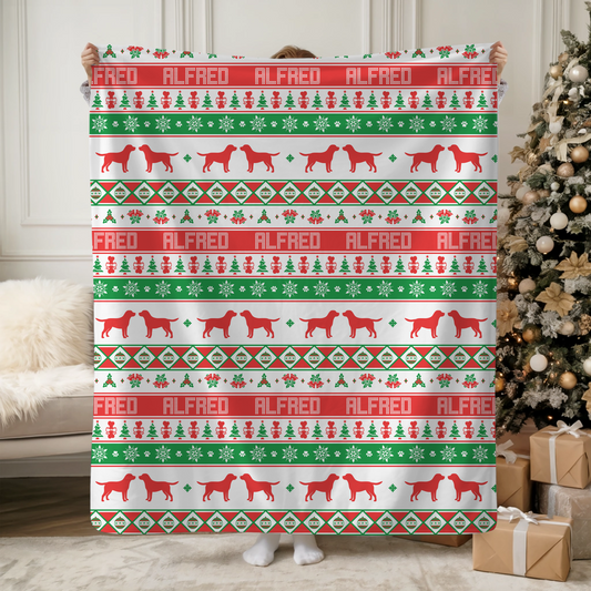 Ugly Christmas Striped Sherpa Blanket